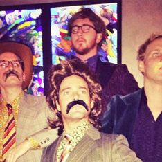 Made in Chelsea boys attend the Anchorman 2 film premiere in matching 70s costumes
